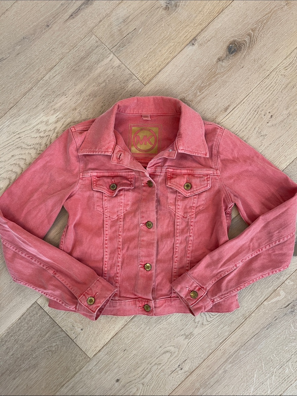 Michael Kors Coral Pink stretch denim Jacket